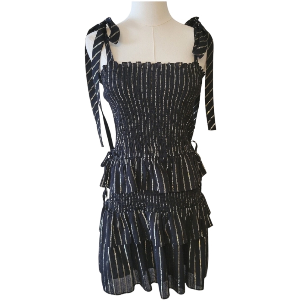 House of‎ Harlow 1960 Black Smocked Mini Dress Size Small